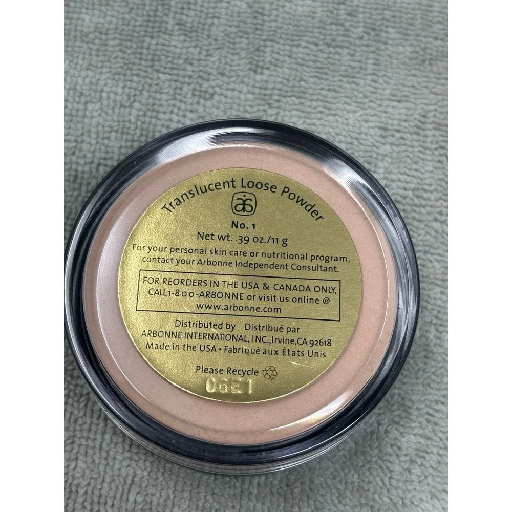 Arbonne International Translucent Loose Powder No 1 Face Setting Makeup 0.39oz
